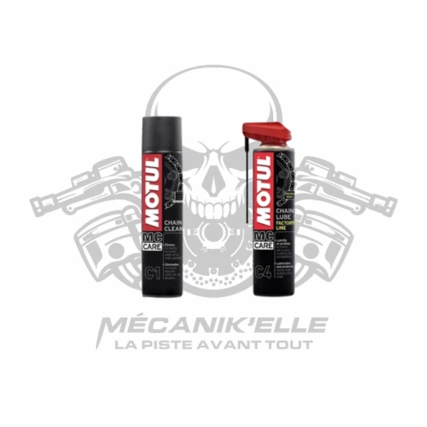 [référence : 1122669+3062727] Pack entretien chaine MOTUL C1+C4