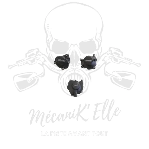 [Référence : 02-GBR12015SET] Kit protection carter GB Racing pour Yamaha R1 15-24