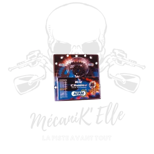 [Référence : 07-01289411 16x43 XHR] Kit chaine Afam 520 acier pour Yamaha R1 15-24 (16x43)